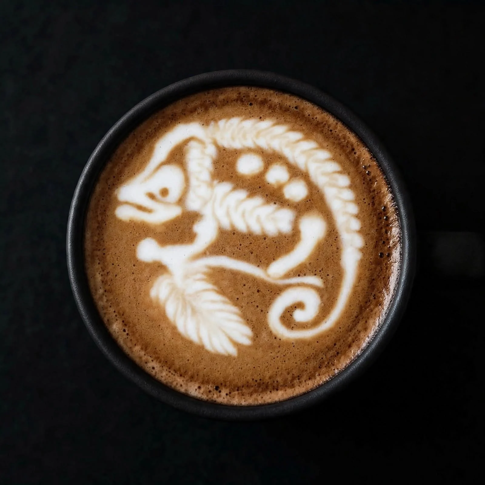 Advanced multi-layer latte art design in a cup